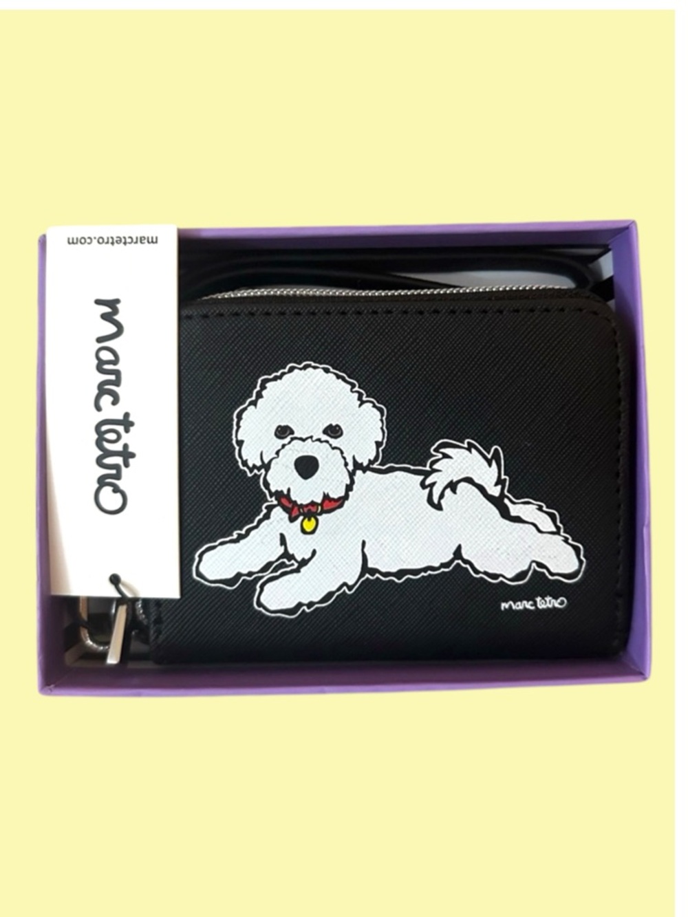 Marc Tetro Poodle Wallet - Wristlet with Striped Lining | New Gift Box $39 MSRP‎